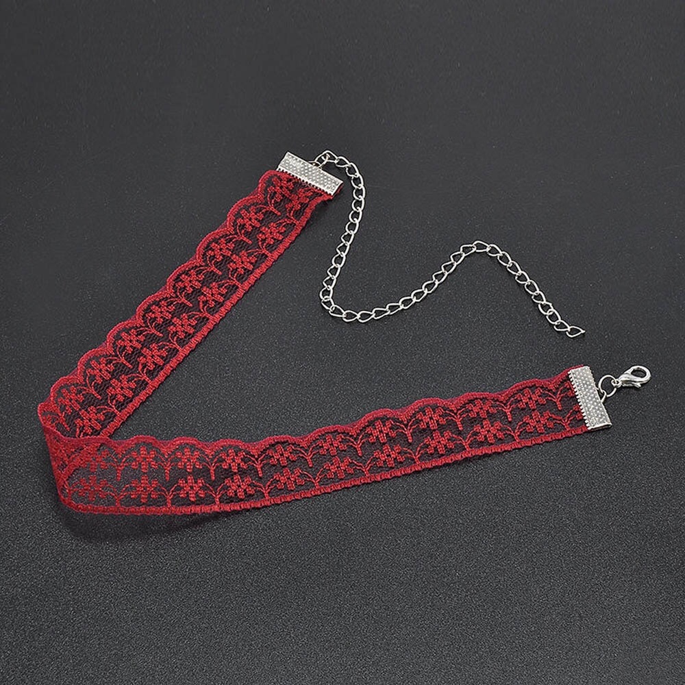 Lace Choker Necklace Women Color Red